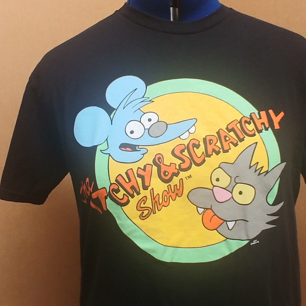The Simpsons ITCHY and SCRATCHY Show Tee T Shirt Unisex Mens LARGE L